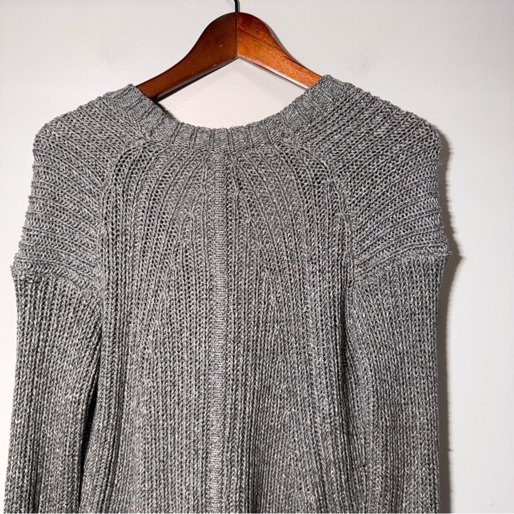 Vince Grey Knit Button Front Cotton Blend Cardigan Size Medium - Picture 9 of 13